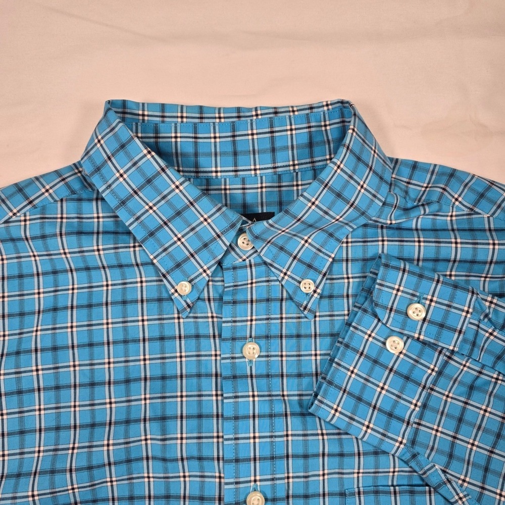 Jos. A. Bank Executive Plaid Button Down Shirt Old‎ Money Men's Large Cotton
